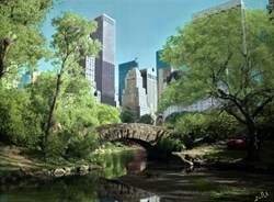 Central Park by Nick Holdsworth - Mixed Media on Board sized 43x32 inches. Available from Whitewall Galleries